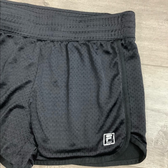 Women's Fila M Medium 8 - 10 Shorts Black Elastic Waist Athletic Gym Active - Picture 5 of 7